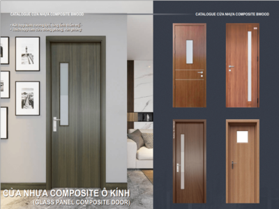 CỬA NHỰA COMPOSITE Ô KÍNH BWOOD (GLASS PANEL COMPOSITE DOOR)